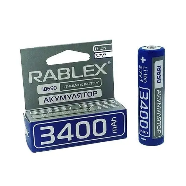Аккумуляторы с защитой Rablex RB-18650/ 3.7V/3400mAh (400) Одесса - изображение 1