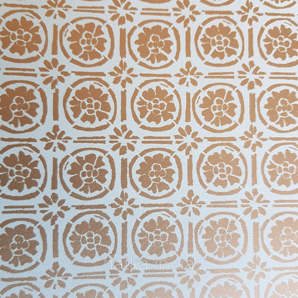 Шпалери вінілові на флізелін Caselio Mystery 0.53х10 м геометрія яскраві фігури золотисті на салатовому Київ - фото 1