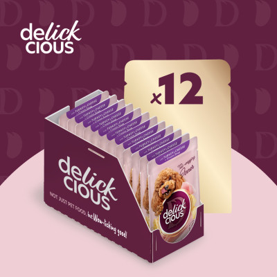 Вологий корм для собак Delickcious Смужки з індичкою та сиром в крем-супі 85 г (4820269141810) Вінниця - фото 5