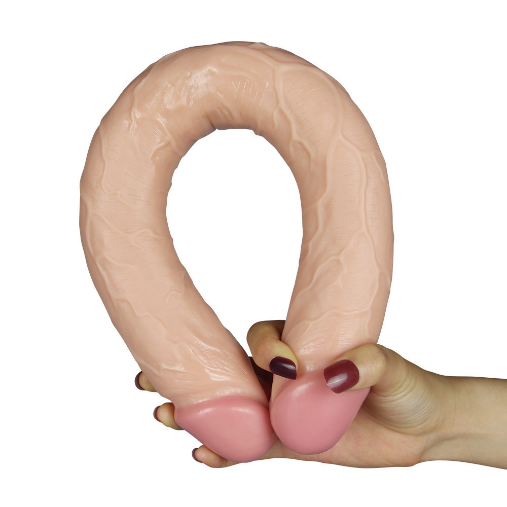 Двосторонній фалоімітатор - King-Sized Realistic Slim Ultra Double Dildo 17" Sex Aura Київ - фото 4