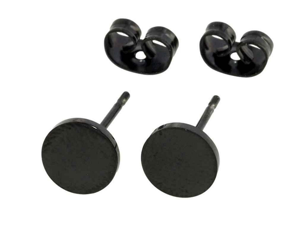 Сережки Stainless Steel Black пумері ø 7 мм (204078) ТМ XUPING Київ - фото 1