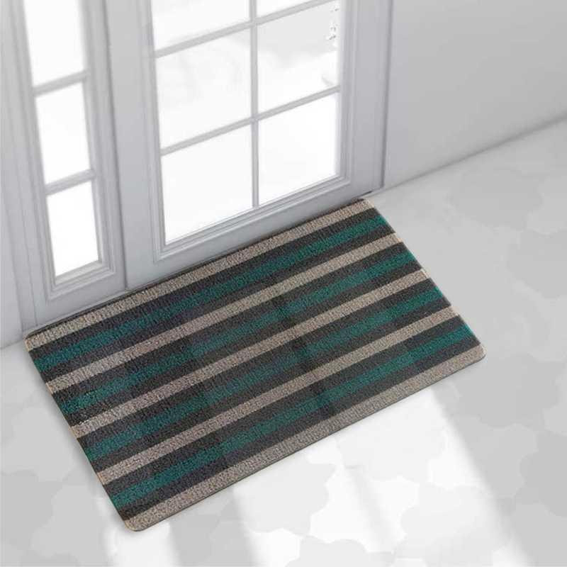 Дверной коврик Lovely Svi с петлевой щетиной 45 x 75 для внутреннего и наружного входа - зеленая полоска Киев - изображение 4