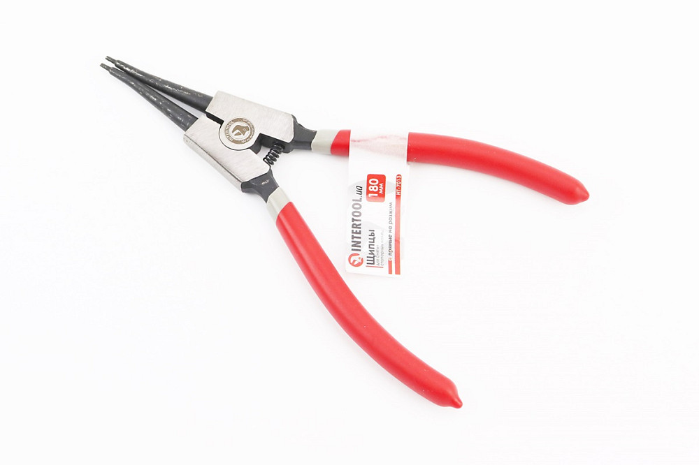 Щипці для зняття та встановлення стопорних кілець 180мм, прямі на розтиск HT-7013 Київ - фото 1