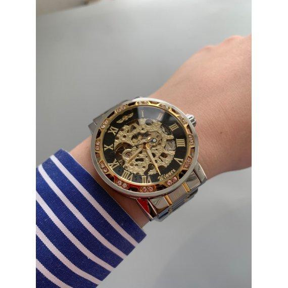 Годинник жіночий механічний наручний Winner Naturale ІІ Сріблясто-золотистий Київ - фото 9