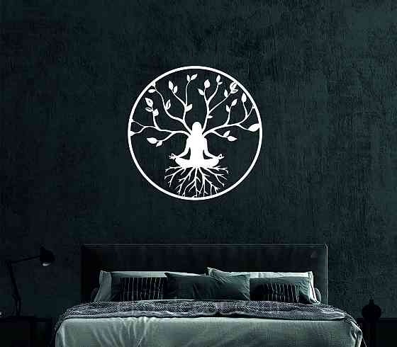 Декоративне настінне 3D Панно «ЙОГА» Декор на стіну з об'ємом 70*70 см, Білий Київ