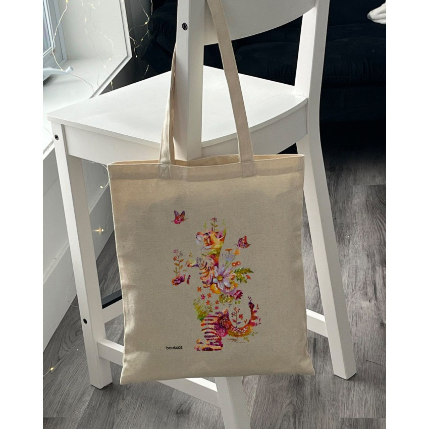 Екошопер BookOpt BK4050 Грайливий кіт з метеликом бежевий Київ - фото 9