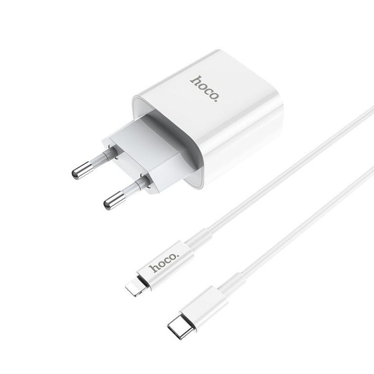 Мережевий зарядний пристрій HOCO C76A Plus Speed source PD20W charger set, колір білий 6931474746924 Одеса - фото 1
