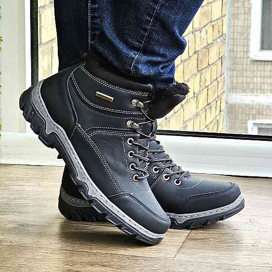 Черевики Зимові Чоловічі Кросівки на хутрі Чорні Зима Хух (розміри: 40,41,42,43,44,45) Відео Огляд — 502 Дніпро