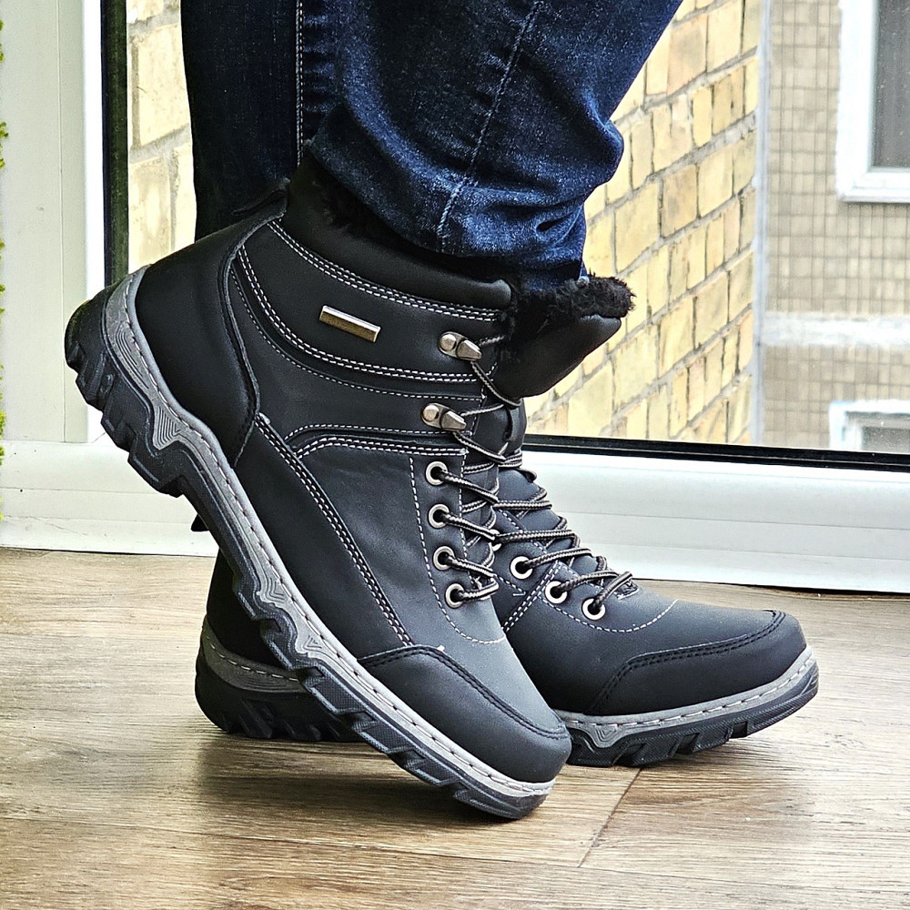Черевики Зимові Чоловічі Кросівки на хутрі Чорні Зима Хух (розміри: 40,41,42,43,44,45) Відео Огляд — 502 Дніпро - фото 5