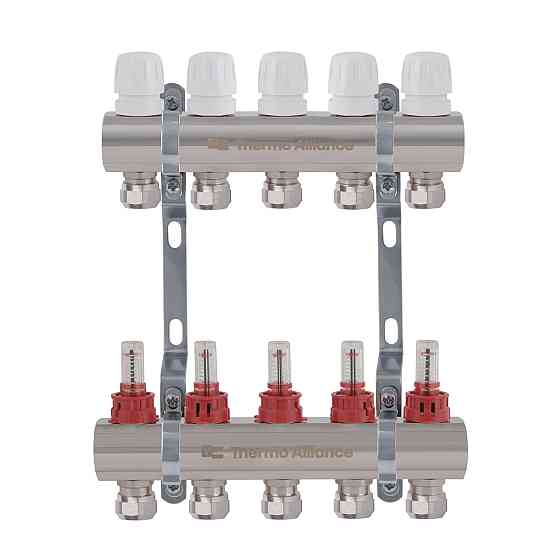 Коллектор латунный с расходомерами и евроконусами Thermo Alliance Standart 1