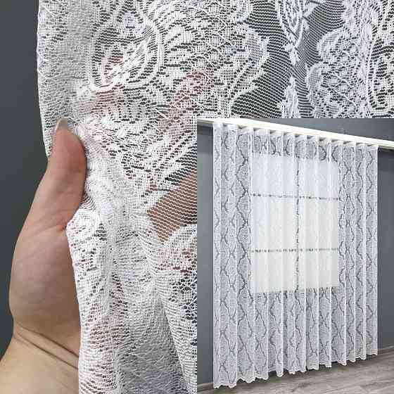 Короткий тюль VR-Textil 2088т Жакард Білий 300х200 см (42-1329) Київ