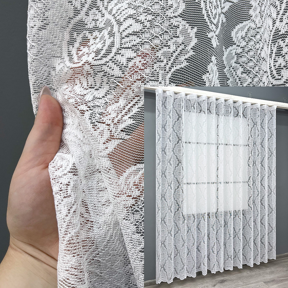 Короткий тюль VR-Textil 2088т Жакард Білий 300х200 см (42-1329) Київ - фото 1