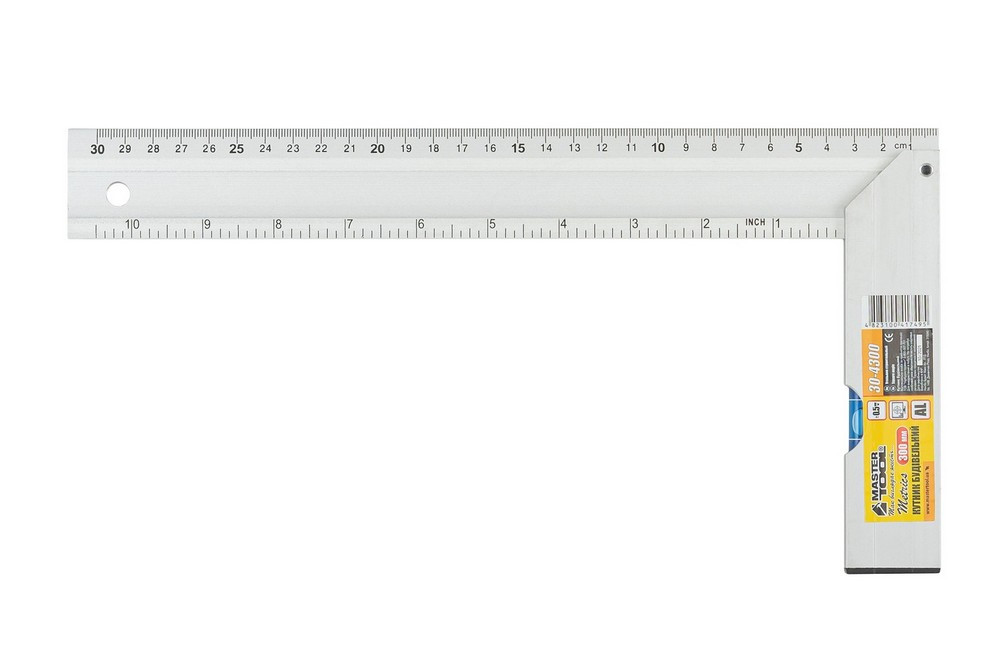 MASTERTOOL Кутник будівельний алюмінієвий MASTERTOOL 300 мм ручка Al з капсулою 0,5 мм/1м 30-43 Київ - фото 10
