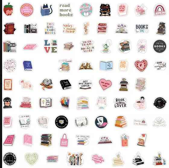 Набор виниловых стикеров Book Lover, 50 шт Киев