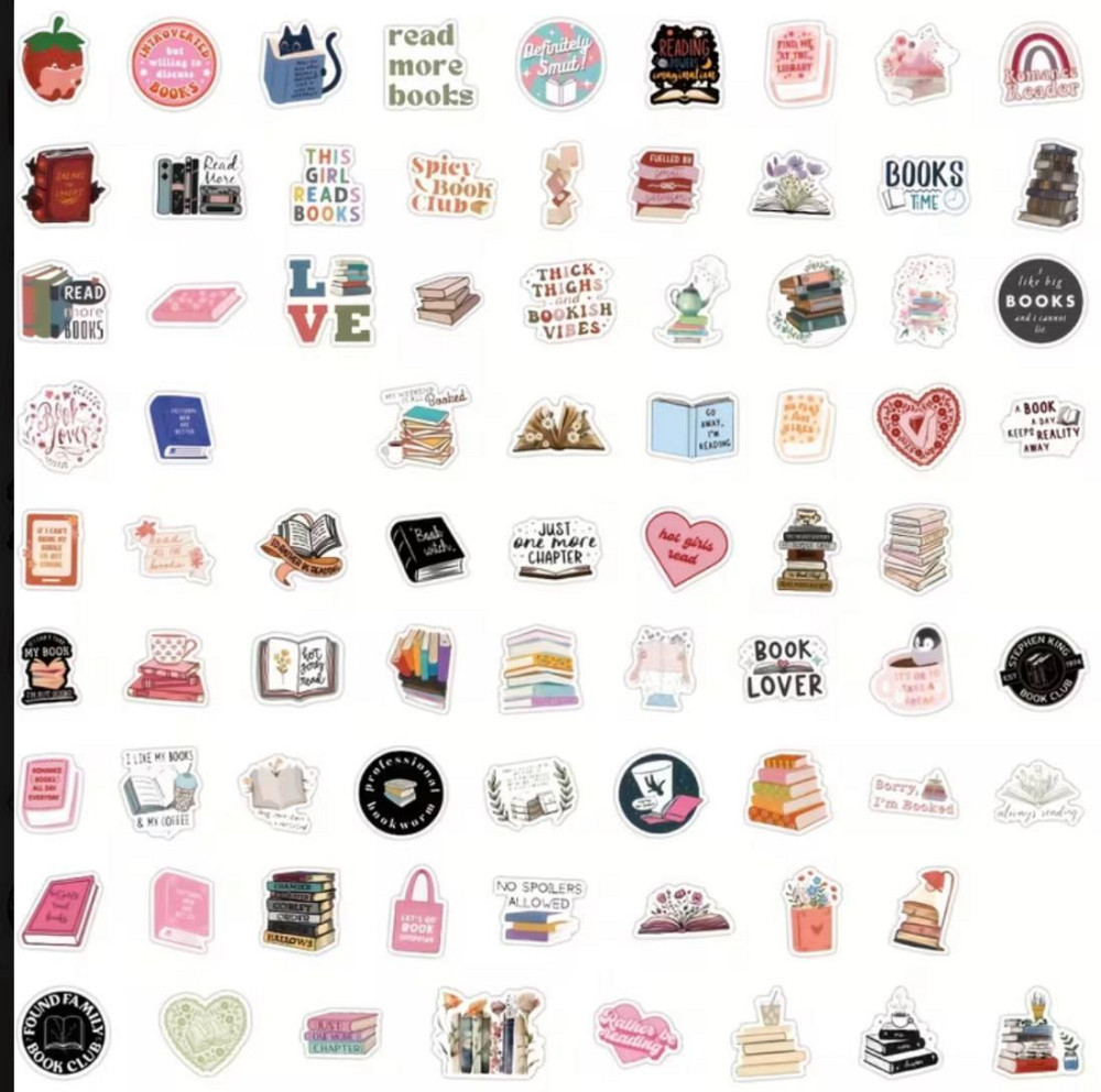 Набір вінілових стікерів Book Lover, 50 шт Київ - фото 4