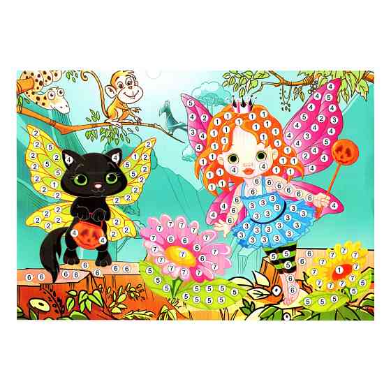 Дитяча мозаїка за номерами "Фея 1" 13-127-8 різнокольорові камінчики Вінниця