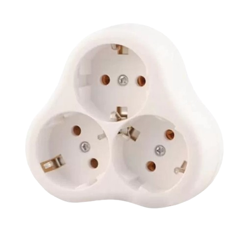 Мережевий розгалужувач 3 розетки із заземленням трикутний Лезард Житомир - фото 1