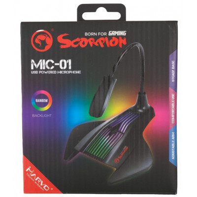 Микрофон Marvo MIC-01 Multi-LED USB Black (MIC-01) Винница - изображение 4