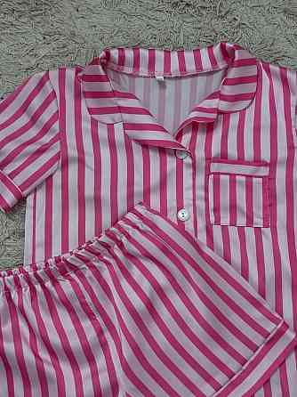 Дитяча піжамка із сатину шорти з сорочкою Малиново-рожевий р.154-158 Харків