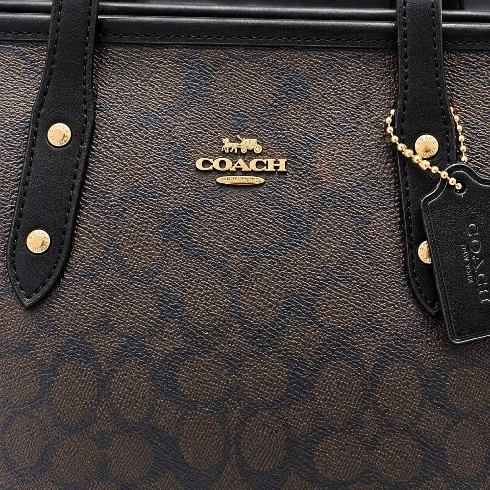 Женская сумка-шоппер Coach коричневая LUX (1386-6) Киев - изображение 5