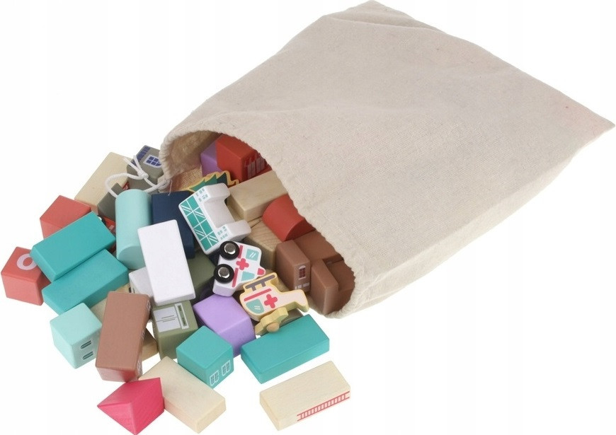 Набор деревянных развивающих кубиков для детей город 115 блоков с ковриком Kruzzel (11228) Нововолынск - изображение 9