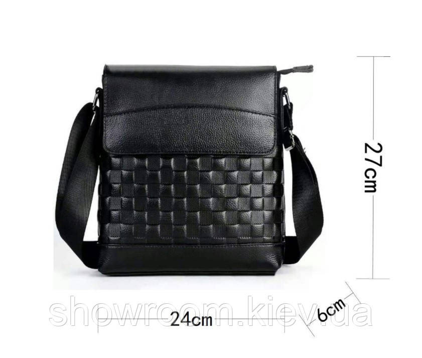 Сумка мужская мессенджер Leather Collection (8867) кожаная черная Киев - изображение 3