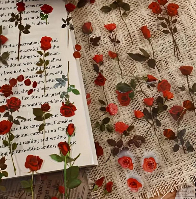 Глянцевые наклейки с красными розами, 6 листов, самоклеящиеся ПВХ-стикеры с блестящим покрытием для  Киев - изображение 4