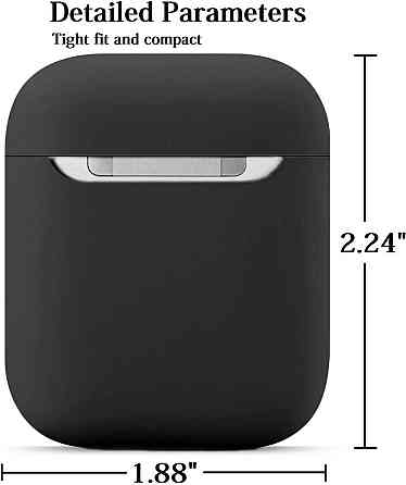 Захисний чохол для Airpods, ультратонкий силіконовий, сумісний з Airpods 1 та AirPods 2 (чорний) Дніпро