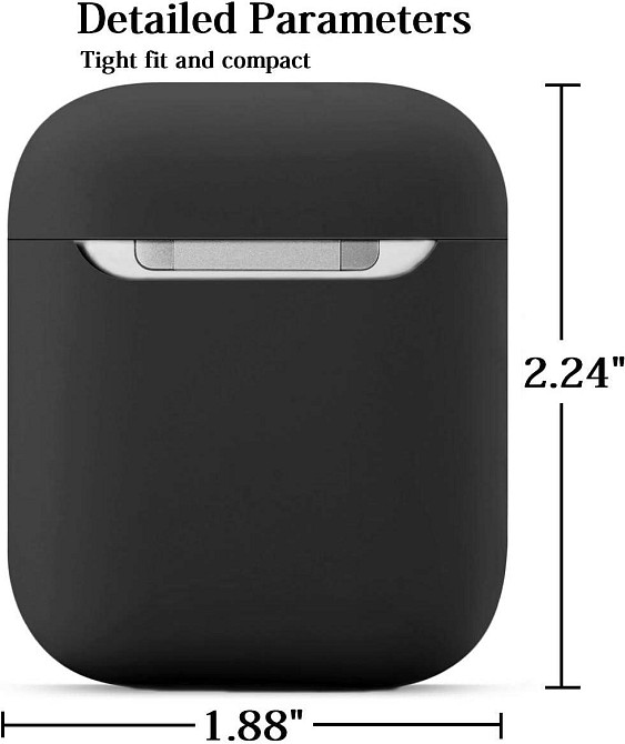 Захисний чохол для Airpods, ультратонкий силіконовий, сумісний з Airpods 1 та AirPods 2 (чорний) Дніпро - фото 3