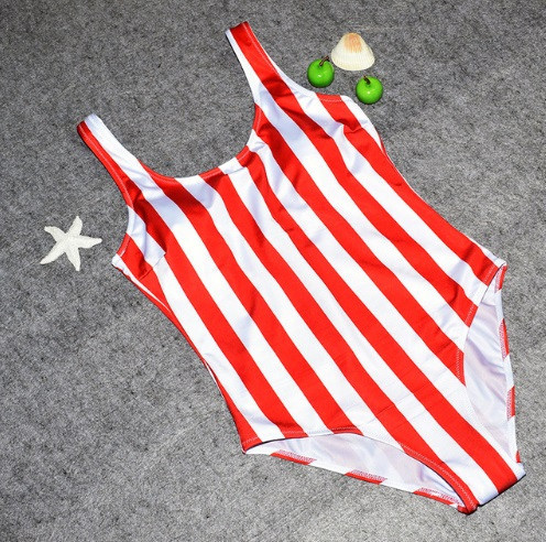 Купальник в полоску суцільний жіночий червоно-білий Київ - фото 4