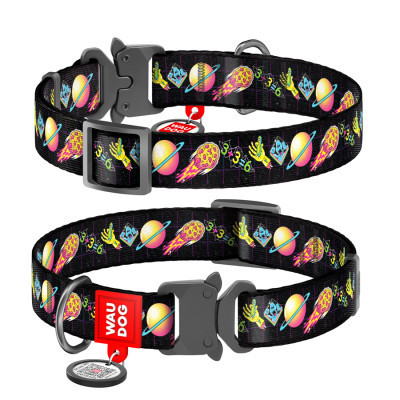 Нашийник для тварин WAUDOG Nylon з QR паспортом "Рік і Морті 3" металева пряжка-фастекс XXL (4535-0282) Вінниця - фото 1