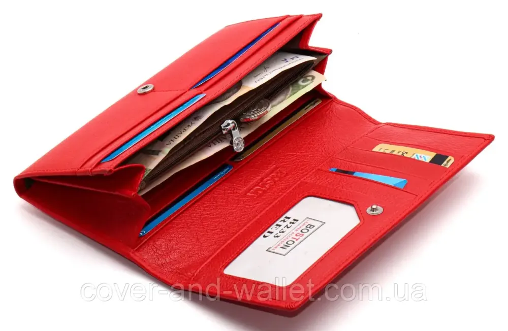 Класичний жіночий гаманець рожевого кольору на багато карток Boston Київ - фото 6