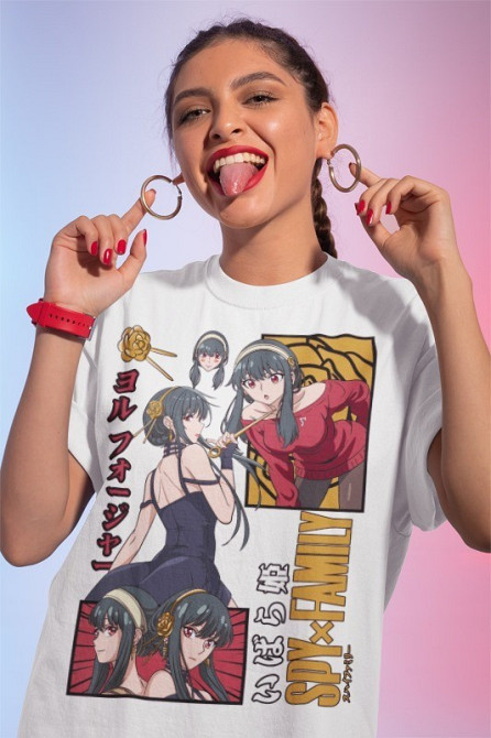 Футболка для хлопчика з аніме принтом Шпигун і сім’я оверсайз (зріст від 165 до 180) Чорний AnimeJ0510m Дніпро - фото 1