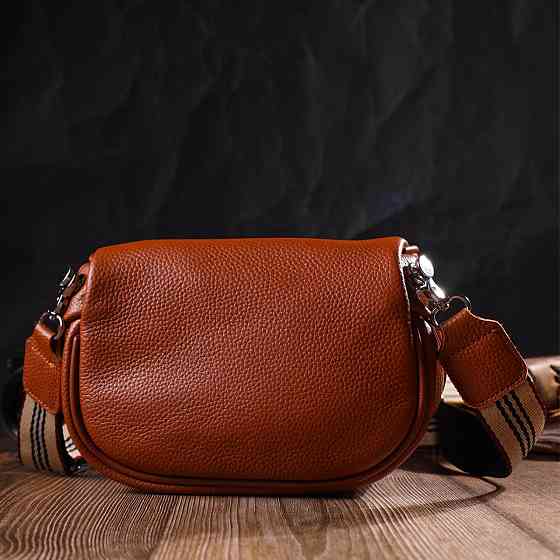 Стильна жіноча сумка через плече з натуральної шкіри Руда (Vintage) Київ