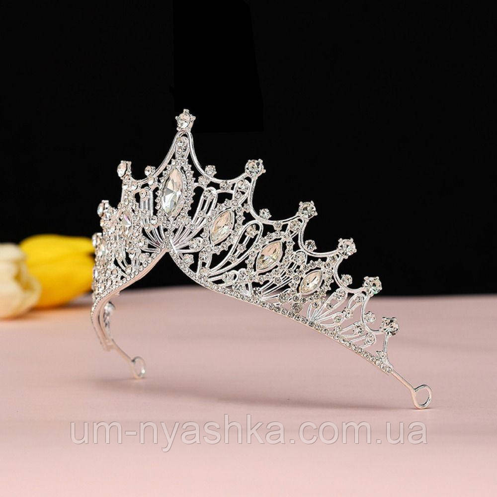 Діадема на обручі Корона золота з білими каменями Кривий Ріг - фото 3