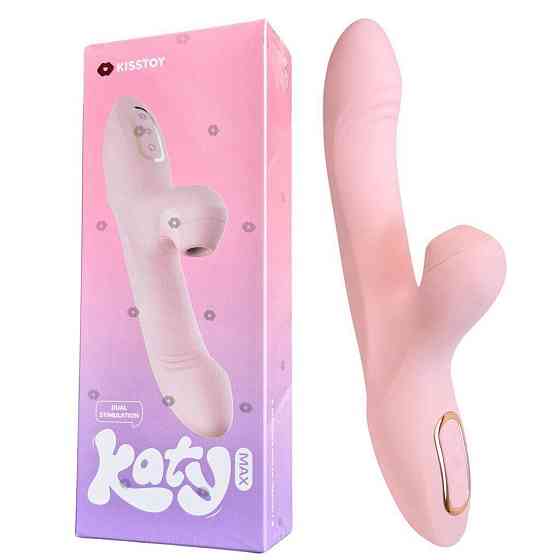Вибратор-кролик с вращением ствола и вакуумной стимуляцией KISSTOY Katy Max Sex Aura Киев