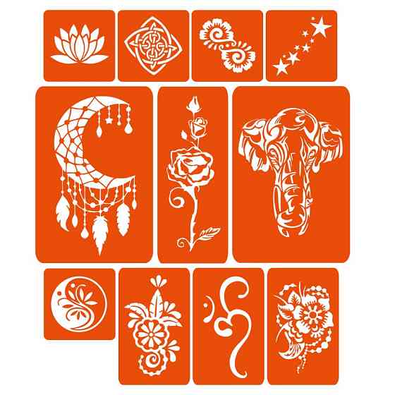 Набір хни з трафаретами для біо-тату №5 henna-set-05 Вінниця