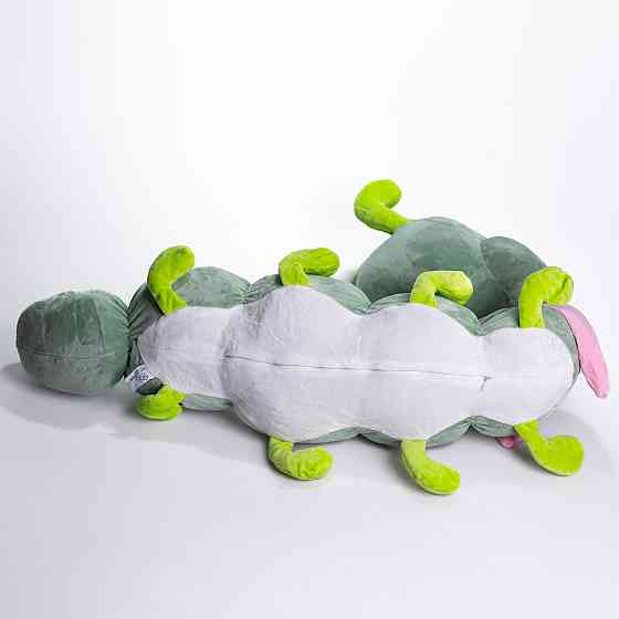 М'яка іграшка-подушка з пледом Гусениця 110×170 (см) плюшевий дитячий плед 3в1 Зелений 7127-GR Коломыя