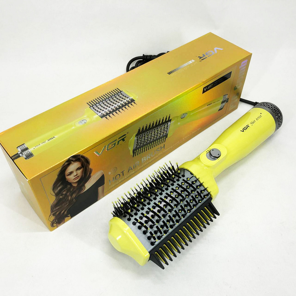 Електрична фен-щітка для гладкої зачіски VGR V-497, Фен для сушіння волосся з насадкою DC-88 Львів - фото 11