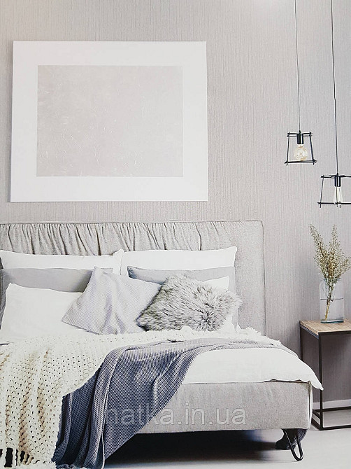 Шпалери метрові вінілові на флізеліні Sintra Structure тонка смужка матові сірі з бежевим 521359 Київ - фото 1