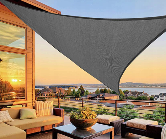 Тент навес затеняющий треугольный 5х5х5м Оксфорд (Серый) Киев