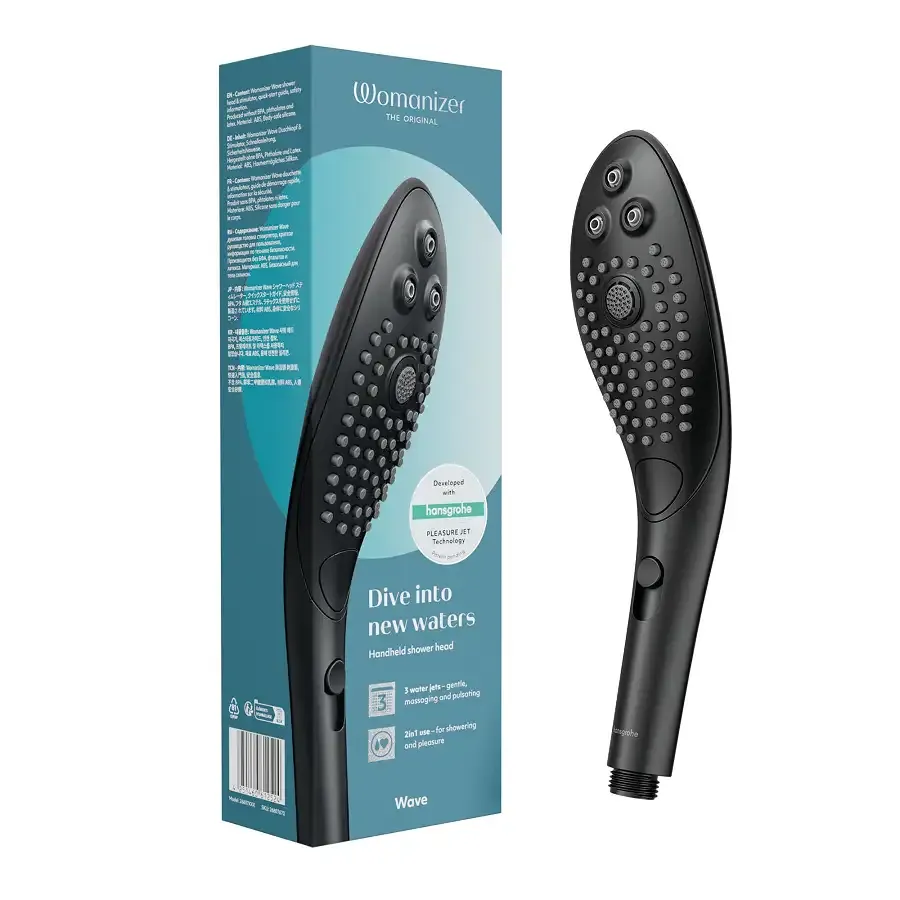 Насадка-стимулятор для душу 2в1 Womanizer Wave Black, масажер для інтимних зон Львів - фото 7
