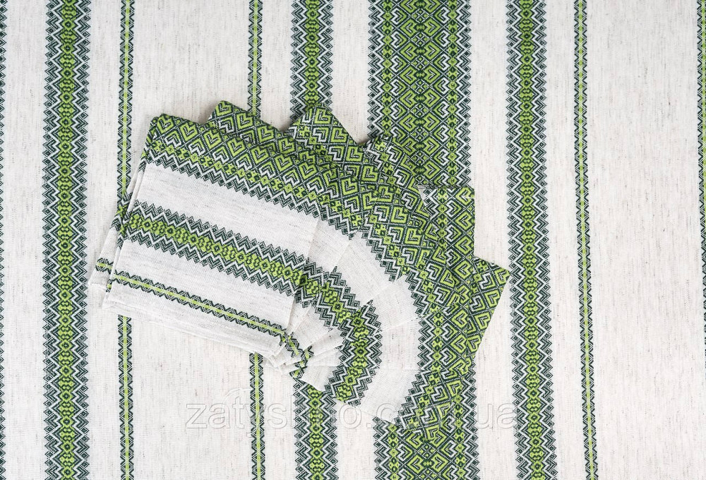 Вишита скатертина з серветками зелена Київ - фото 3