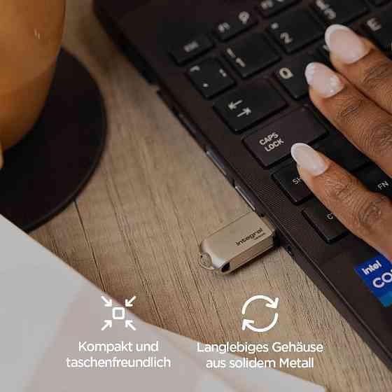 Флешка Integral 360-Dual 256GB сірий USB 3.2 Gen1 Type-A/Type-C металевий 5Gbps OTG для ноутбука смартфона iPhone iPad Київ