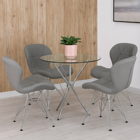 Стілець Стар S екошкіра сіра Днепр