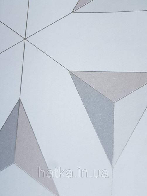 Шпалери флізелінові Decoprint Elisir EL21070 геометричні фігури 3д сірі коричневі на блакитному тлі Київ - фото 1