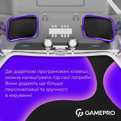 Геймпад GamePro GPS13T BT 5.3/USB/PC/iOS/Android/PS3/PS4 RGB Transparent (GPS13T) Вінниця - фото 2