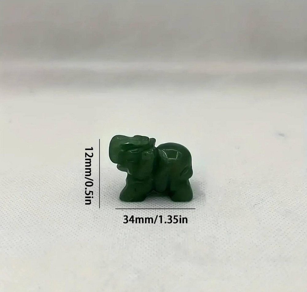 Фигурка хрустального слона из натурального камня зеленого авантюрина 34 мм. Киев - изображение 4