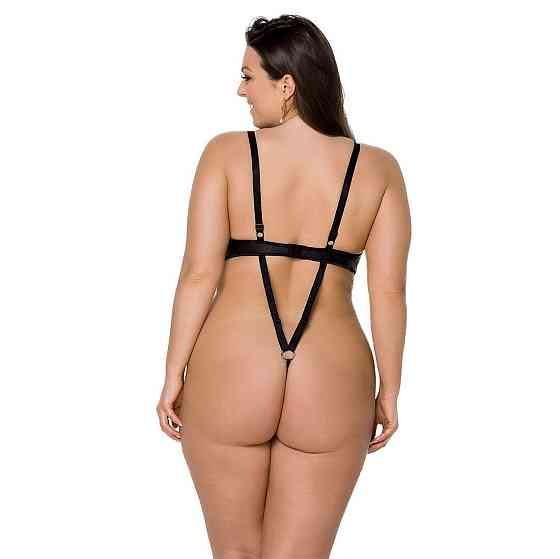 Боди из экокожи Passion CELINE BODY 4XL/5XL black, с доступом, открытый Sex Aura Киев