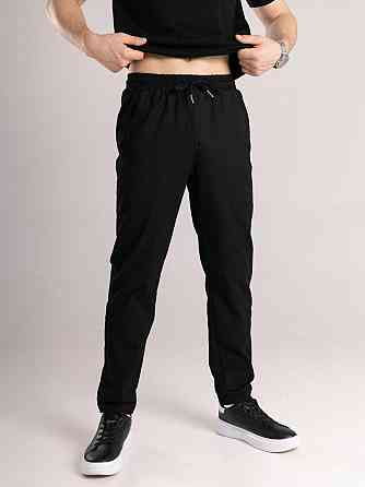 Чоловічі чорні штани демісезонні котонові прямого крою Pobedov Step BATAL Київ